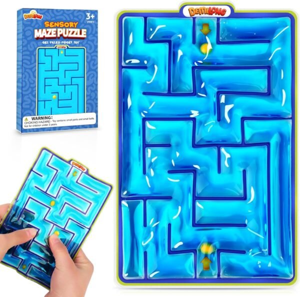 Sensory Toys Fidget Marble Maze - Gel Filled Sensory Items for Kids Children Teens Autism | Tactile Autistic Calming Toys for Preschool Classroom | Gifts Christmas Stocking Stuffers for Kids